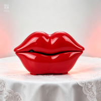 Livre d'or audio et vidéo élégant avec enregistreur téléphonique, nouveau design 'Red Lip', pour décoration de mariage - Collection Printemps