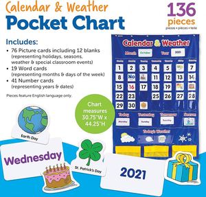 Calendario de Aula y Tabla de Clima de Learning Resources, Material de Oficina y Escolar, Tela de Poliéster 420D - Product Image 5