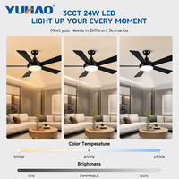 Ventilateur de plafond LED BLDC suspendu léger de qualité supérieure OEM ODM pour salle de conférence silencieuse avec éclairage