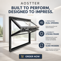Ventana Plegable Vertical de Alta Gama AOSTTER Personalizada para Cocina, Tienda de Té con Leche, RV, Baño, Integrada en Cualquier Espacio