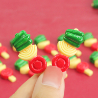 Style japonais légumes Barbecue résine Flatback Cabochon pour album à faire soi-même réfrigérateur aimant maison de poupée Miniature nourriture