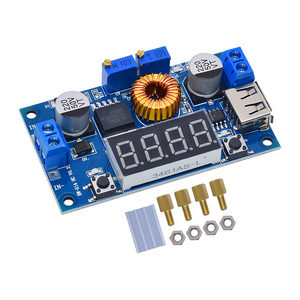 Unidad LED Digital DC-DC 5A, módulo de cargador de batería de litio, <span class=keywords><strong>CCCV</strong></span>, convertidor de reductor USB con voltímetro, amperímetro - Product Image 1