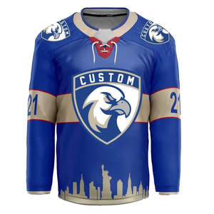 Maillot de hockey sur glace personnalisé de haute qualité, confortable, à séchage rapide, 100% polyester, uniforme de hockey sur glace brodé en gros - Product Image 6