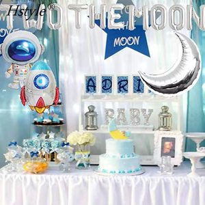 Hstyle due palloncini lunari bandiera del partito astronauta uomo spaziale Robot UFO tema bambino 2a festa di compleanno forniture decorazione - Product Image 6