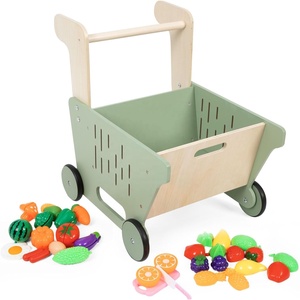 Jouets de marche en bois bon marché pour bébé de 1 an apprenant à marcher caddie en bois - Product Image 1
