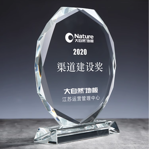 डी कस्टम लोगो यूव प्रिंटिंग ट्रॉफी कप क्रिस्टल ग्लास ट्रॉफी ऑक्टागन ग्लास पट्टिका - Product Image 4