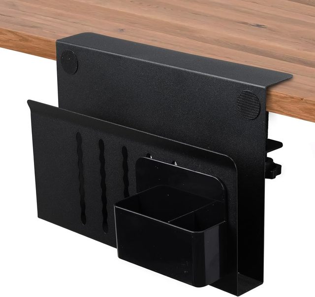 No Drill Hanging Clamp on Side Desk Organizer WIth Cable Management Kit Desk Side Organizer for File Office and Storage