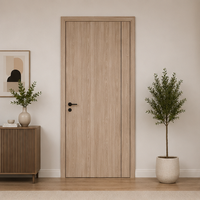 Porte intérieure Belson en WPC stratifié PVC, gravée CNC, avec décoration à fines lignes noires, résistante aux termites, pour maison