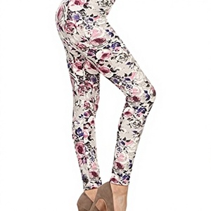 High Waisted <b>Knitted</b> Spandex/Nylon Workout Leggings for Women-Casual <b>Tight</b> Yoga & Running Pants - Product Image 3