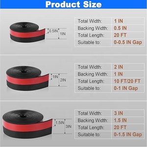 Guarnizione Adesiva <span class=keywords><strong>per</strong></span> Porte, Tagliabile, in Gomma EPDM da 2mm, Sigillante <span class=keywords><strong>per</strong></span> Intervalli Laterali e Inferiori, Striscia Isolante Bianca/Nera - Product Image 5