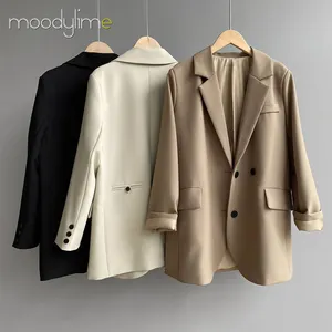 Moodylime Fashion 100% Polyester Oversized Coat Summer Ladies Women Blazers