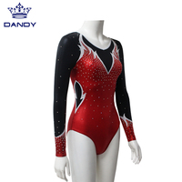 Justaucorps de danse rythmique rouge et noir de dernière génération Dandy OEM