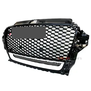 Hot sale black silver with night vision camera hole RS3 front grille for audi A3 2013 2014 2015