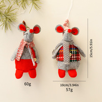 Vente en gros de mini-souris en peluche de Noël, figurine mignonne de Noël, ornement de table, décoration de fête pour la maison