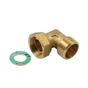 Raccordo Curvo M-F 3/4x1 con Girevole e Guarnizione Piatta per Sifone Idraulico - Product Image 1