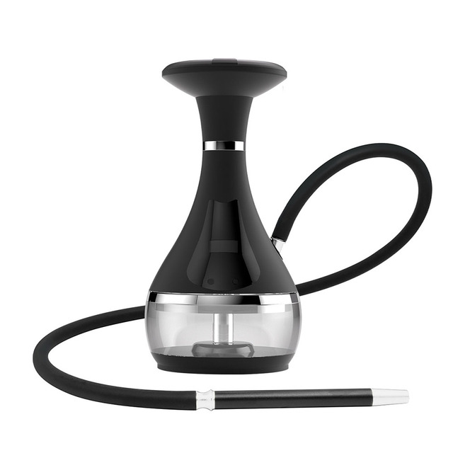 JCQH Luxury Rechargeable Stainless Steel Mini Electronic Hookah Full Kit LED Touch Screen Electric Heated Shisha Non-Charcoal