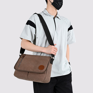 Sacs messagers pour hommes tendance et décontractés de haute qualité, prix d'usine, sacs à bandoulière en toile personnalisés - Product Image 5