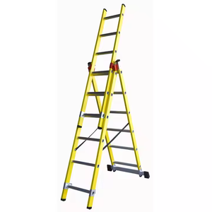 EN131 tiêu chuẩn sợi thủy tinh mở rộng thang với nhôm bước thang FRP 3 phần thang - Product Image 1