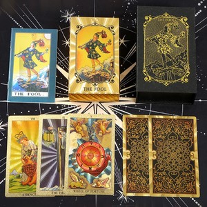 [Caja de Regalo] Mazo de Cartas Clásico Rider-<span class=keywords><strong>Tarot</strong></span>, Impresión Láser, PVC, Plástico, Resistente al Agua, Juego Completo, Personalizable, Rectangular - Product Image 1