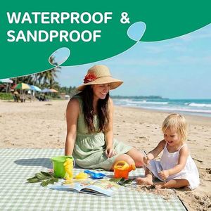 Foldable <b>Waterproof</b> Plaid Mat, Thickened Outdoor Camping Beach <b>Blanket</b> With Portable Carry Strap for <b>Picnic</b> - Product Image 3