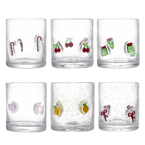 2個ハートアイコンジュースグラス14オンスレッドピンクハートステムレスワイングラスセットギフト婚約結婚式パーティー彼女の女性 - Product Image 3