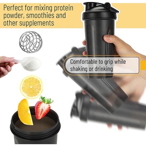 Doppia tazza 600ml BPA-Free palestra personalizzata per Shaker bottiglia all'ingrosso stile Sport bottiglia di acqua di proteine - Product Image 6