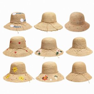 Wholesale High Quality Handmade Raffia <b>Straw</b> Sun <b>Hat</b> Women's Summer Foldable Sunscreen <b>Straw</b> <b>Hat</b> Ladies Beach Sun Bucket <b>Hat</b> - Product Image 6