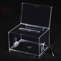 Maßgefertigte Große Acryl-Spendenbox für Vorschläge und Wohltätigkeit Transparente Spendenboxen mit Schloss YJY