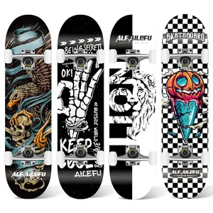 Skateboard professionnel en bois d'érable, personnalisé, complet, bon marché, vente en gros, collection