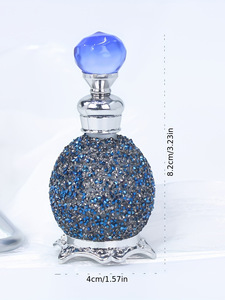 ขวดน้ำหอมประดับเพชร 15 มล. สีขาว น้ำเงิน <span class=keywords><strong>เหลือง</strong></span> เงิน ดำ ขวดจ่ายน้ำมันหอมระเหยแบบ<span class=keywords><strong>ประกาย</strong></span>ระยิบระยับสไตล์ดูไบ - Product Image 2