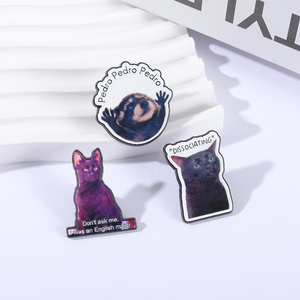 Broches de Esmalte con Diseño de Pedro Mapache Bailarín de Dibujos Animados, Pin de Solapa con la Leyenda 'No Me Preguntéis, Estudié Inglés', Joyería de Regalo - Product Image 2