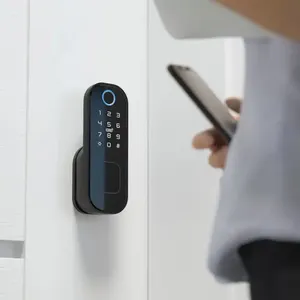 Fechadura inteligente para porta de madeira, fechadura biométrica com impressão digital, porta inteligente Aidmi, preço bom, para porta de madeira