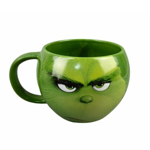 Commercio all'ingrosso personalizzato fatto a mano Anime 3d cartoni animati tazze da caffè OEM 3D scolpito <span class=keywords><strong>tazza</strong></span> da caffè in ceramica <span class=keywords><strong>Grinch</strong></span> Mug - Product Image 2