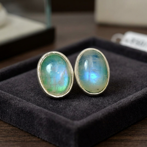 Últimos Pendientes de Plata de Ley 925 con Forma de Ancla y Piedra Lunar Arcoíris, Joyería para Compromiso y Boda, Proveedor Mayorista ODM - Product Image 3