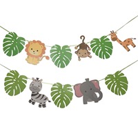 Decoración para Fiesta de Cumpleaños con Temática de Animales de la Selva, Artículos de Fiesta de Dibujos Animados, Fondo para Fotos, Globos de Cumpleaños Wild One