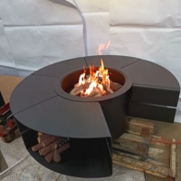 Cheminée de meubles de Table ronde de foyer de barbecue noir mat de haute qualité cheminée de Table ronde noire en acier au carbone