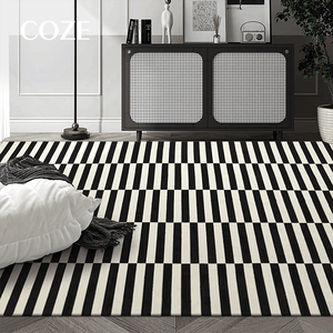 <span class=keywords><strong>Tapis</strong></span> moderne simple imprimé fait main à carreaux blancs <span class=keywords><strong>et</strong></span> noirs pour salon <span class=keywords><strong>et</strong></span> chambre à coucher - Product Image 3