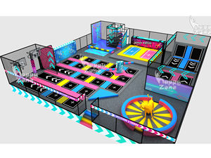 <span class=keywords><strong>Parc</strong></span> de trampolines commercial en PVC coloré avec cadre en acier galvanisé durable pour grands projets de centres commerciaux - Product Image 1