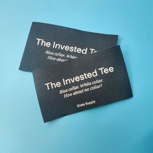Étiquette tissée personnalisée en damassé pour vêtements, nouveau design de logo, en tissu haute densité, étiquette de col personnalisée, vente chaude - Product Image 2