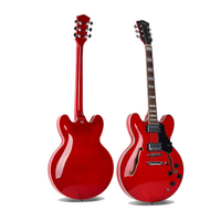 Guitare électrique de style jazz à 22 frettes, corps en tilleul, placage tigre, guitare électrique pour étudiants débutants