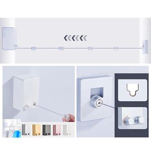 <span class=keywords><strong>2025</strong></span> Hot clothesline giặt treo dây treo tường trong nhà giặt có thể thu vào ABS Nhựa Giặt dòng quần áo khô giá - Product Image 4