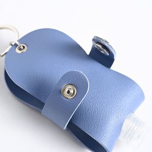 Étui de voyage en cuir PU pour flacon vide, porte-désinfectant avec porte-clés, conteneur rechargeable pour produits de toilette, lotion, liquide - Product Image 3