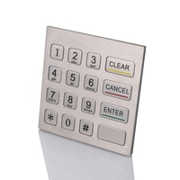 Clavier numérique anti-vandalisme personnalisé à 16 touches en acier inoxydable, disposition 4x4, pour panneau de contrôle d'automatisation de terminaux publics, commande en gros