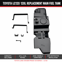 Réservoir de carburant longue portée pour Toyota Land Cruiser série 120, réservoir auxiliaire en alliage d'aluminium, hiverisé, expédition arctique 4x4, tout-terrain