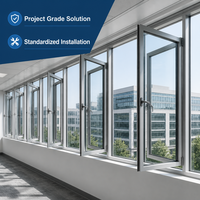 Ventana Abatible de Aluminio con Rotura de Puente Térmico para Edificios de Oficinas, Alta Resistencia al Viento, Certificación CE ISO
