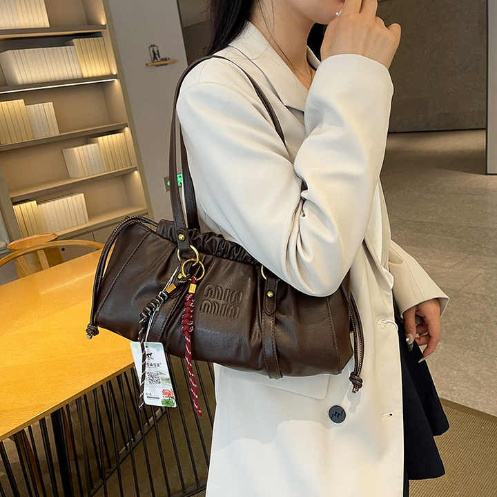 Designer brand luxury bags Retro Large Capacity Drawstring Tote Bag