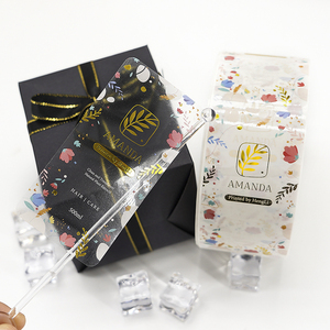 Impression personnalisée adhésive imperméable <span class=keywords><strong>feuille</strong></span> d'or estampage à chaud Pvc vinyle Transparent Logo autocollant rouleau étiquettes d'emballage - Product Image 2