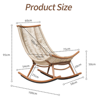 Fauteuil à bascule Meiqi moderne et confortable, résistant aux intempéries, avec structure en acier carbone, durable, léger, écologique, blanc, pour usage hôtelier