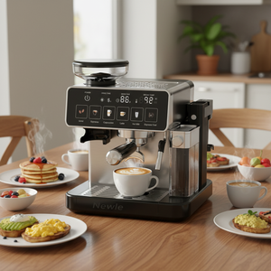 Nuova Macchina per <span class=keywords><strong>Espresso</strong></span> Semi-Automatica in Acciaio Inox con Montalatte Integrato, Serbatoio per Latte, Schermo Touch Programmabile, Portatile - Product Image 5