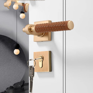 Manija de Puerta Cuadrada de Aleación de Zinc con Diseño Negro Mate para Puertas Interiores, Herraje de Arquitectura Simétrica - Product Image 4